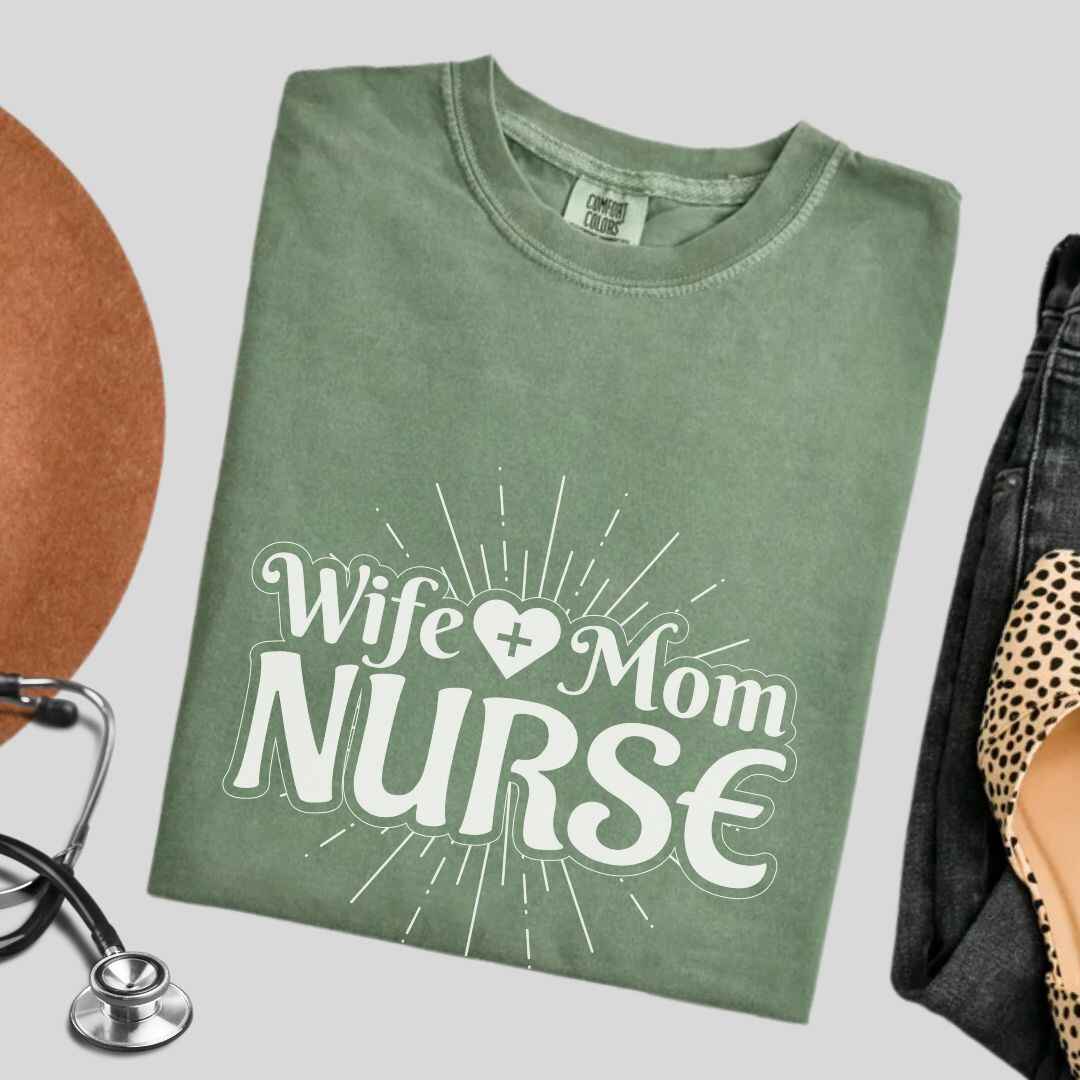 Wife, Mom, Nurse Sun Rays T-shirt