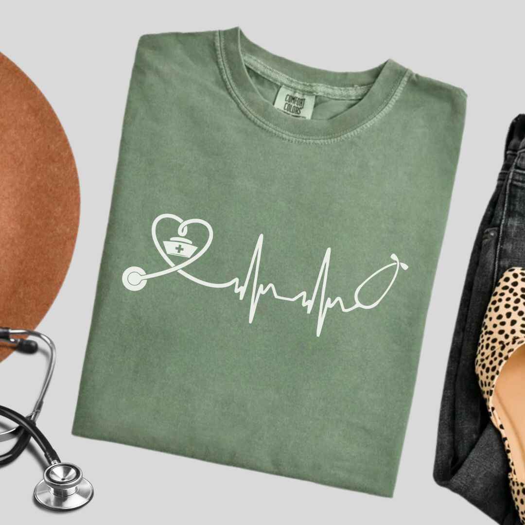 Heart, EKG Stethoscope Minimalist T-shirt