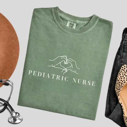 Pediatric Nurse 'Heart Hands' Minimalist T-shirt