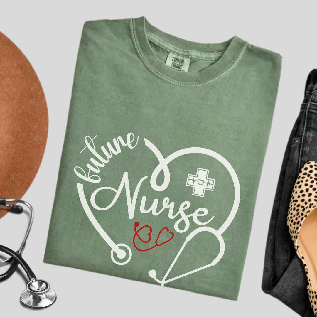 Future Nurse Heart Stethoscope T-shirt