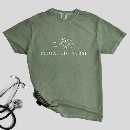 Pediatric Nurse 'Heart Hands' Minimalist T-shirt