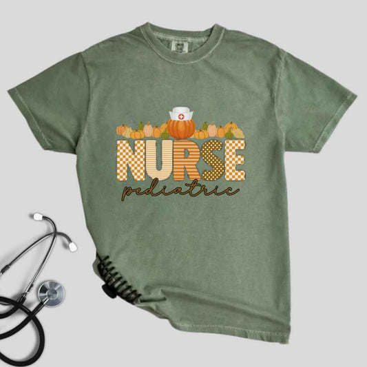 Pediatric Nurse Pumpkin Fall T-shirt