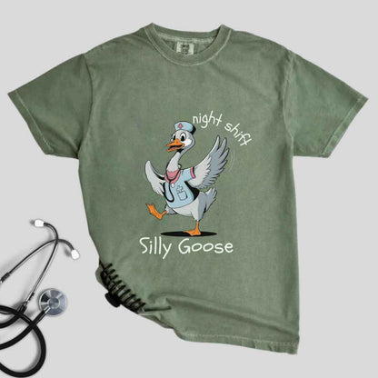 Night Shift Silly Goose Funny T-shirt