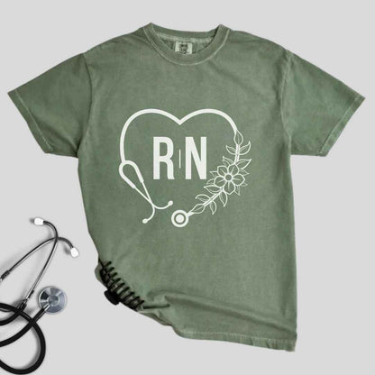 Registered Nurse Heart Stethoscope T-shirt