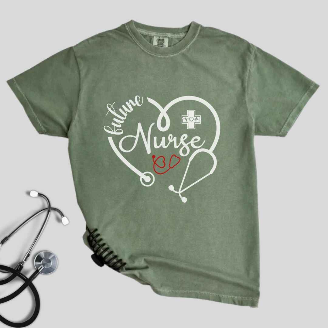 Future Nurse Heart Stethoscope T-shirt