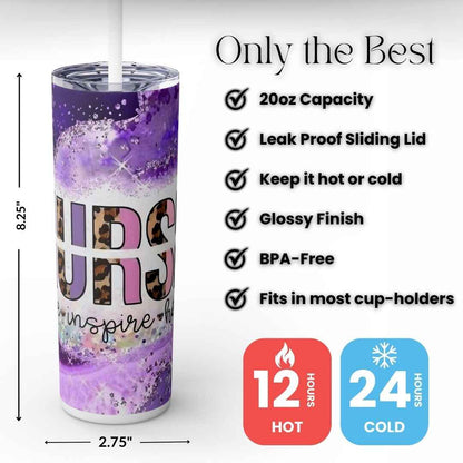 Purple Love, Inspire, Heal 20oz Tumbler