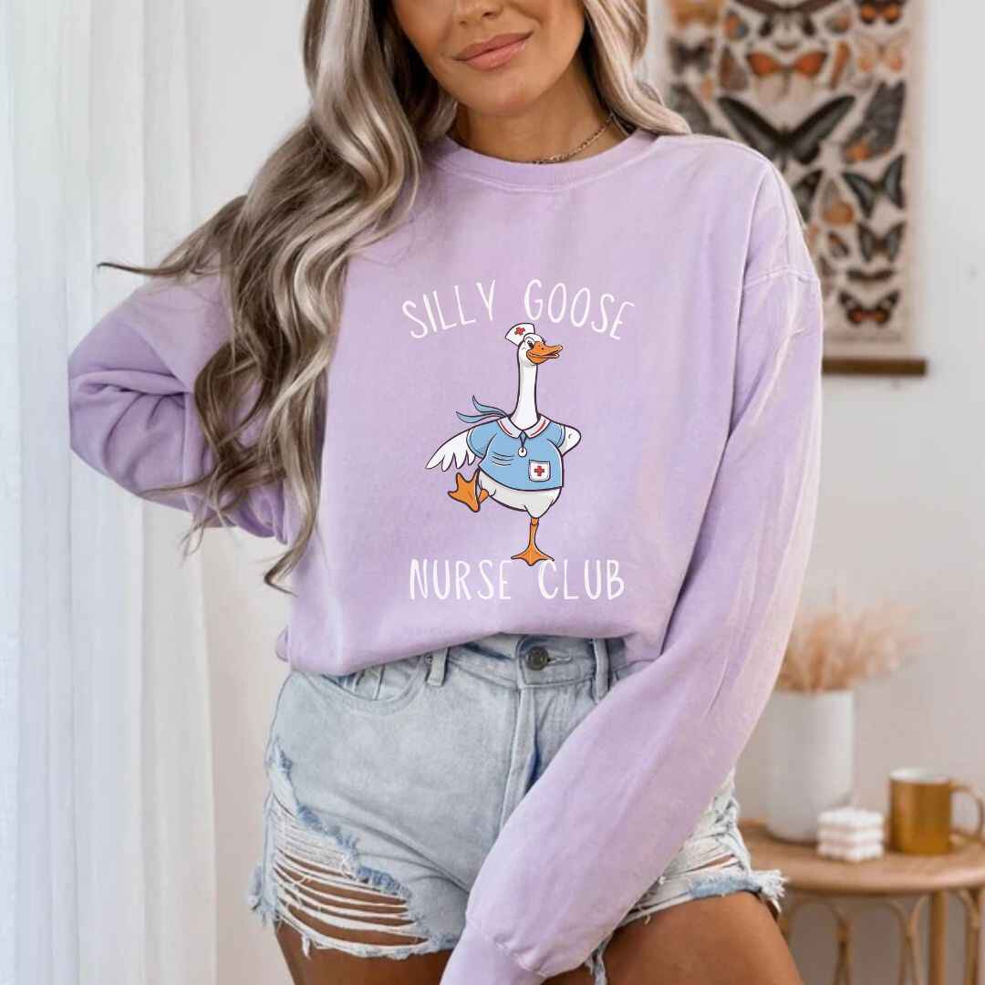 Silly Goose Nurse Club Funny Sweatshirt