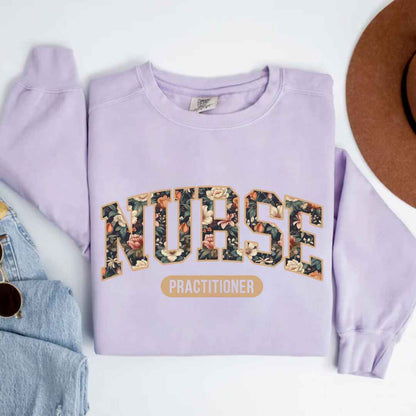 Nurse Practitioner Fall Floral College Sweatshirt