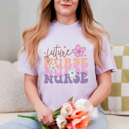 Retro Wavy Future Nurse T-shirt