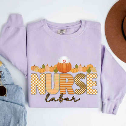 Labor And Delivery L&D Pumpkin Fall Nurse Sweatshirt