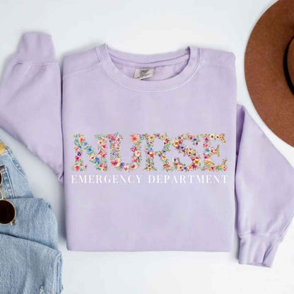 Emergency Nurse Emergency Department Floral Sweatshirt