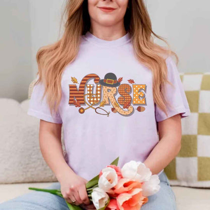 Thanksgiving Fall Nurse T-shirt