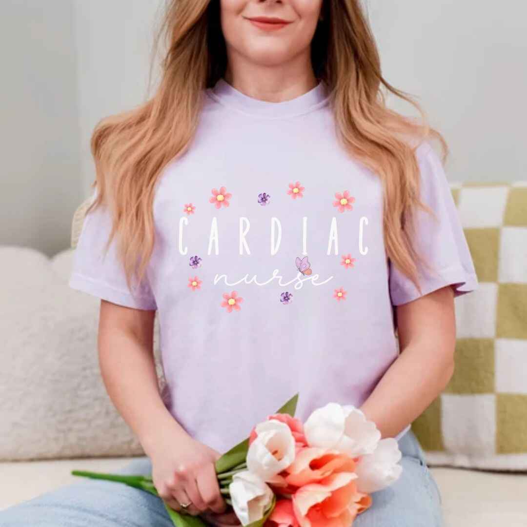 Cardiac Nurse Floral T-shirt