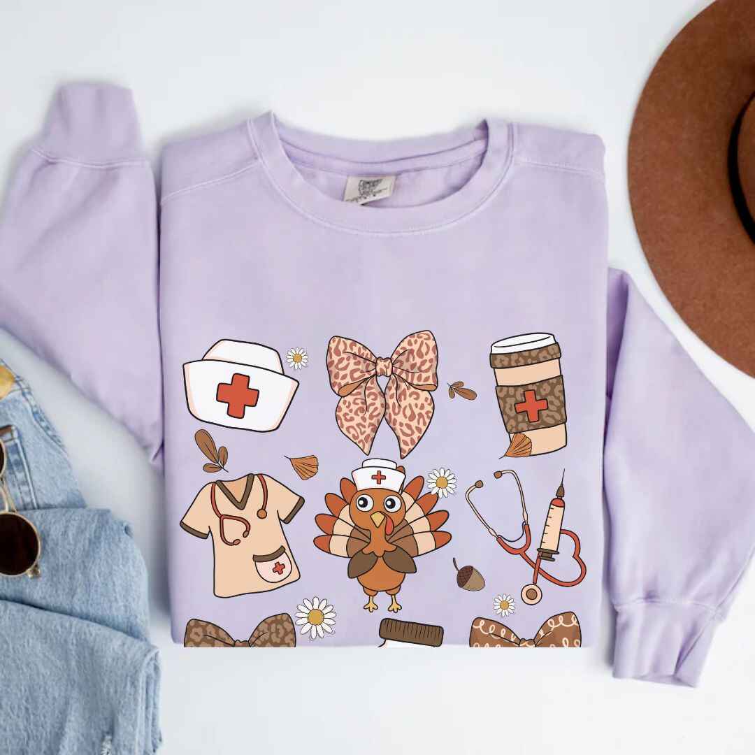 Thanksgiving Fall Nurse Coquette Sweatshirt