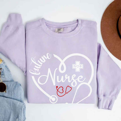 Future Nurse Heart Stethoscope Sweatshirt