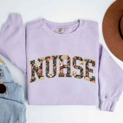 General Nurse Fall Floral College Sweatshirt