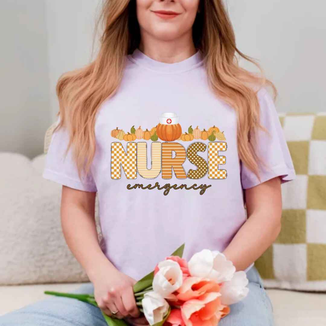 Emergency Nurse Pumpkin Fall T-shirt