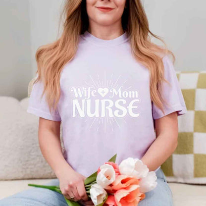 Wife, Mom, Nurse Sun Rays T-shirt