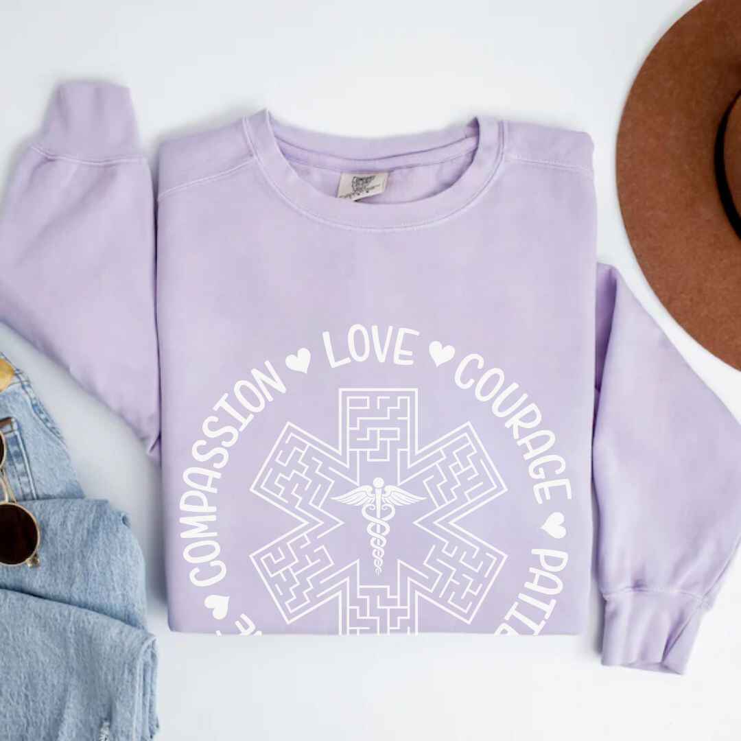 Compassion, Love, Courage Medical Symbol Sweatshirt