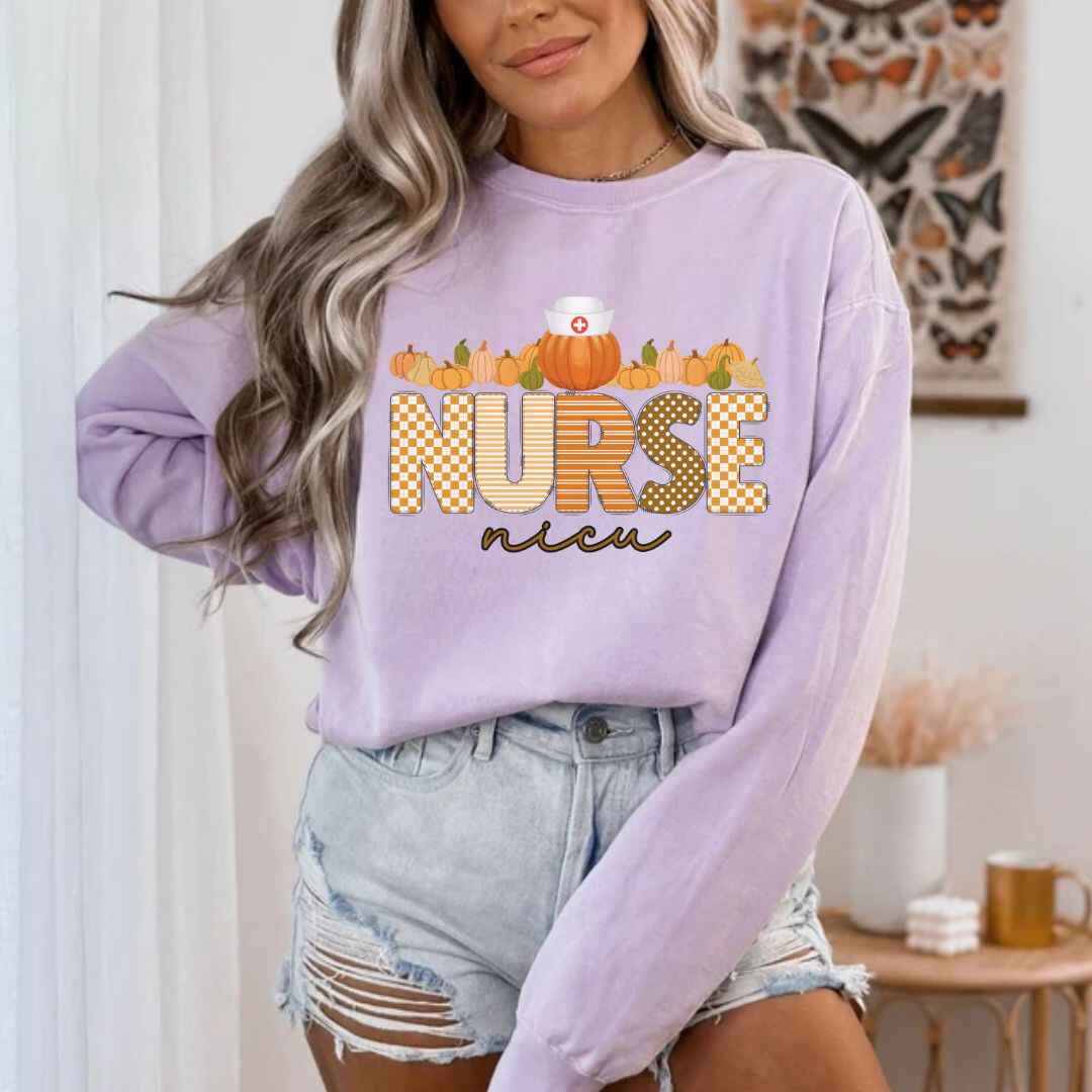 Nicu Neonatal Nurse Pumpkin Fall Sweatshirt