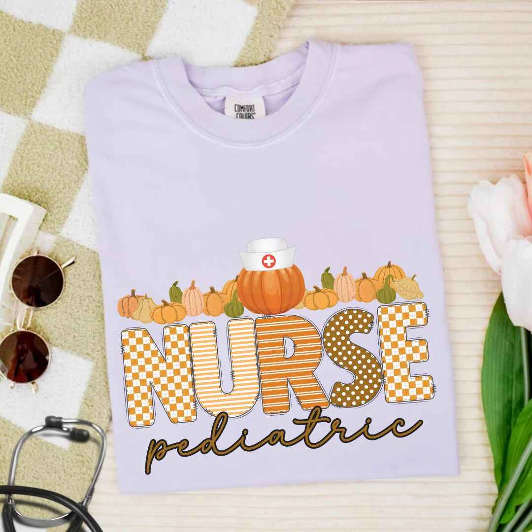 Pediatric Nurse Pumpkin Fall T-shirt