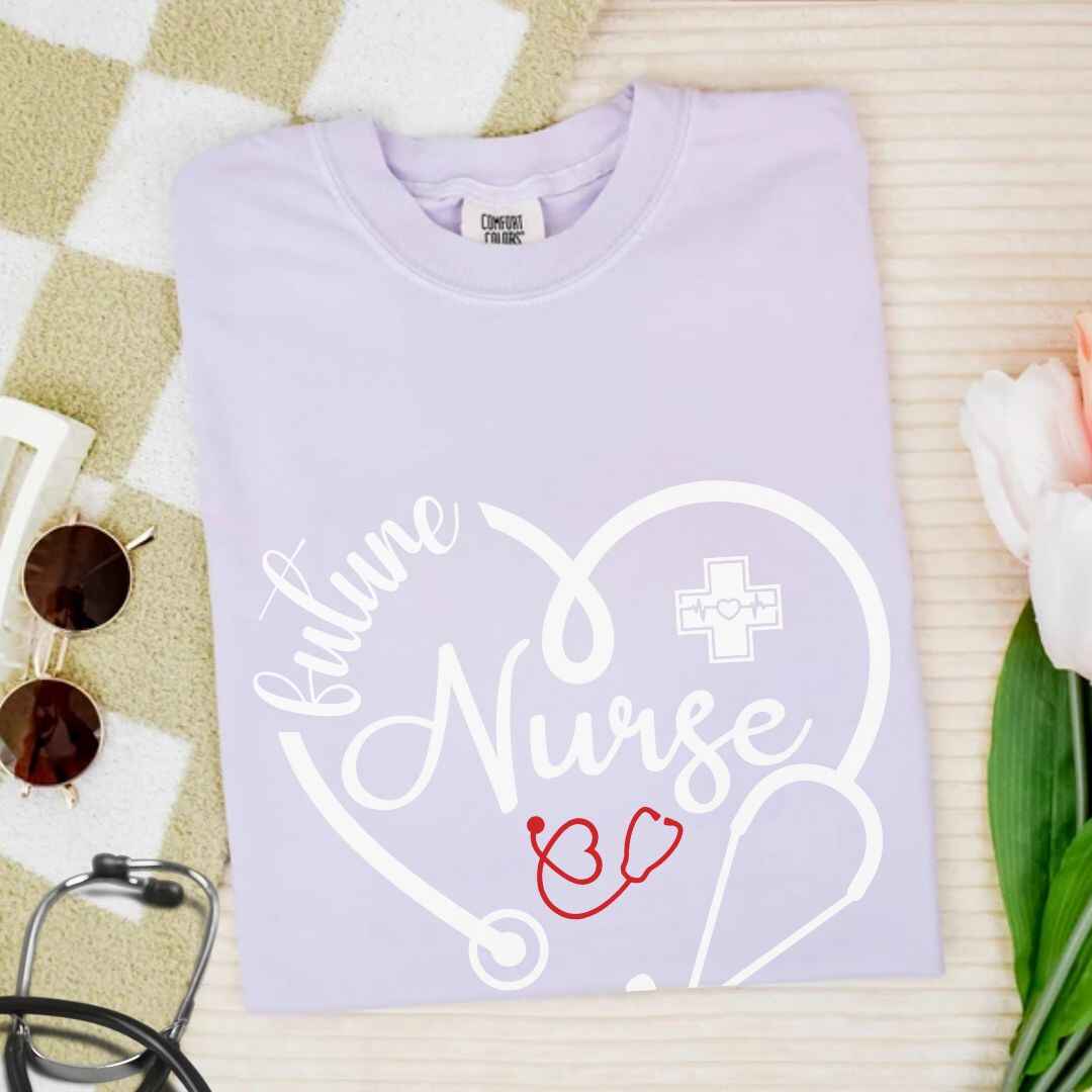 Future Nurse Heart Stethoscope T-shirt