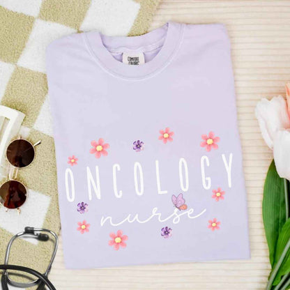 Oncology Nurse Floral T-shirt