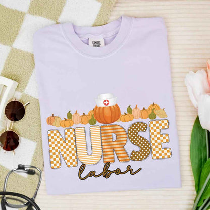 Labor And Delivery L&D Pumpkin Fall Nurse T-shirt