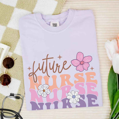 Retro Wavy Future Nurse T-shirt