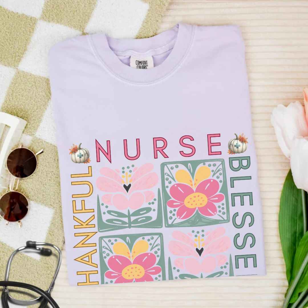 Thankful & Blessed General Nurse Fall T-shirt