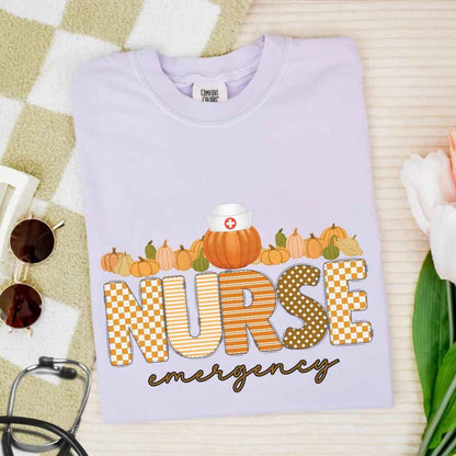 Emergency Nurse Pumpkin Fall T-shirt