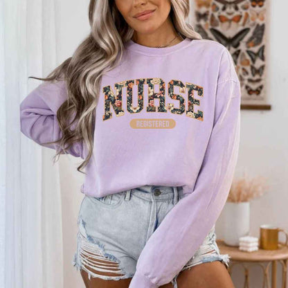 Registered Nurse Fall Floral College Sweatshirt