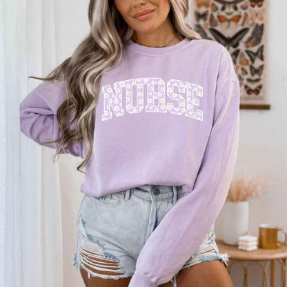 General Nurse Bright Floral College Sweatshirt