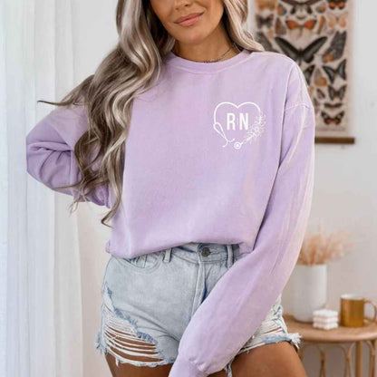 Registered Nurse Heart Stethoscope Pocket Design Sweatshirt