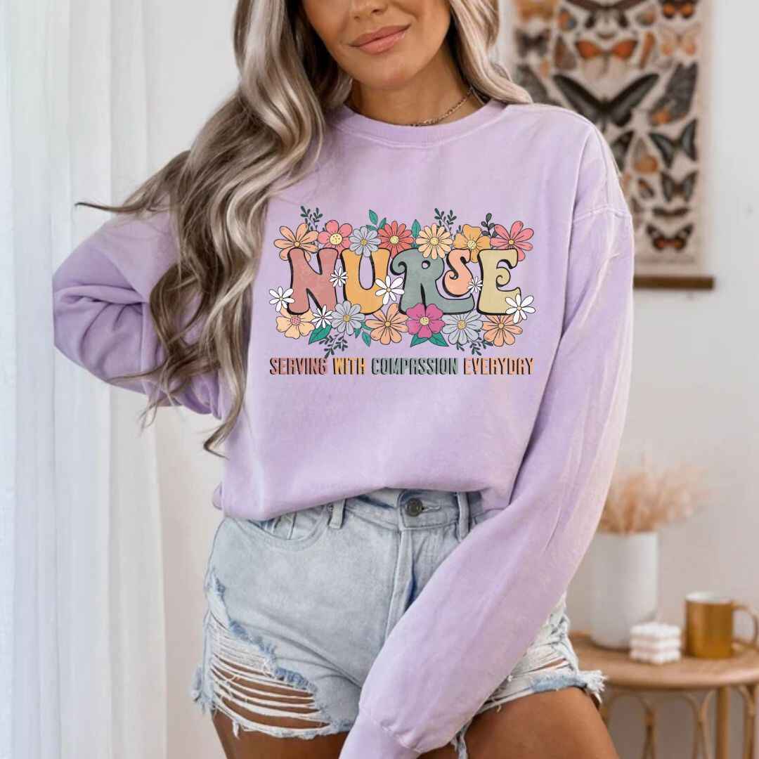 Serving With Compassion Everyday Nurse Sweatshirt