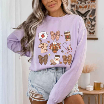 Thanksgiving Fall Nurse Coquette Sweatshirt