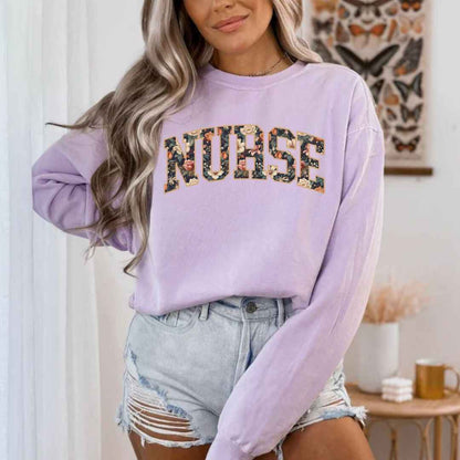 General Nurse Fall Floral College Sweatshirt