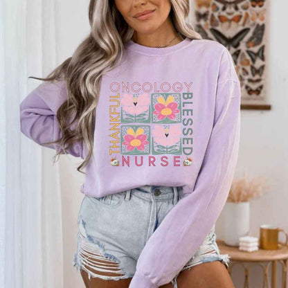 Thankful & Blessed Oncology Nurse Fall Sweatshirt