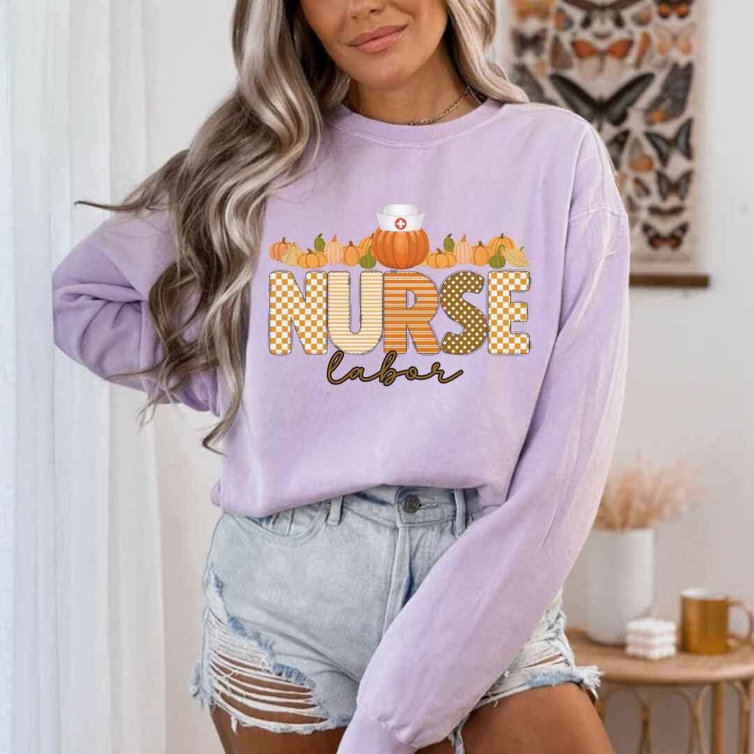 Labor And Delivery L&D Pumpkin Fall Nurse Sweatshirt