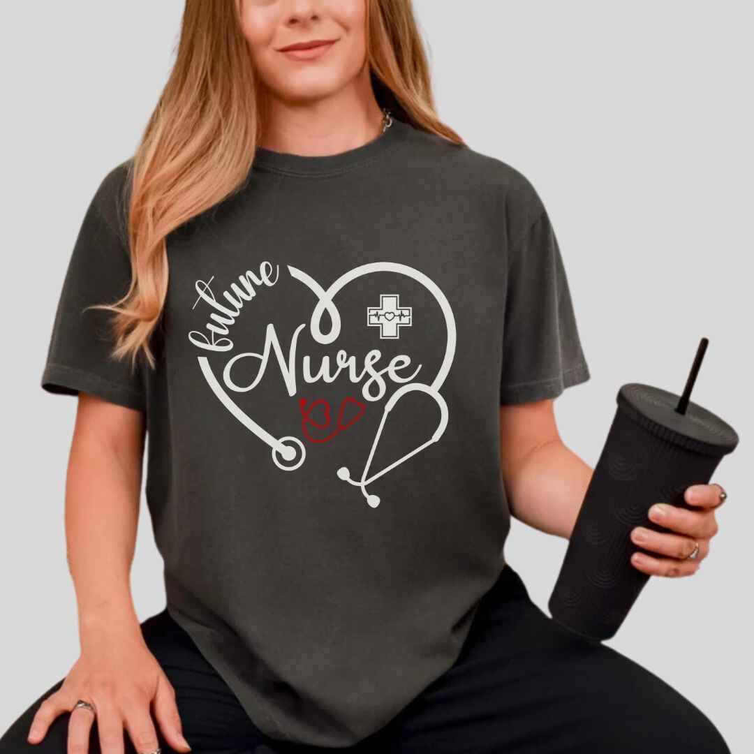 Future Nurse Heart Stethoscope T-shirt