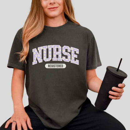 Registered Nurse Bright Floral College T-shirt