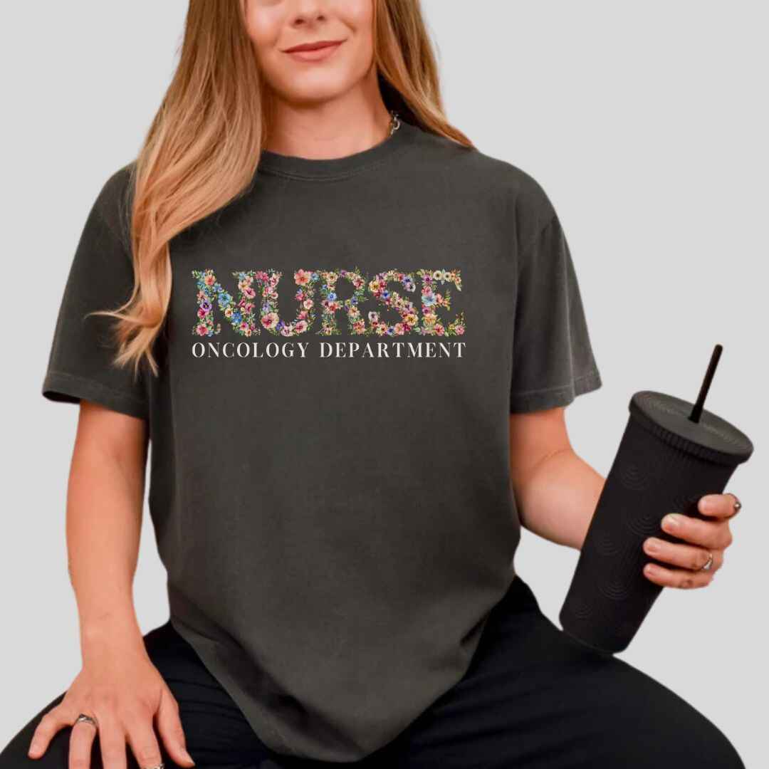 Oncology Nurse Oncology Department Floral T-shirt