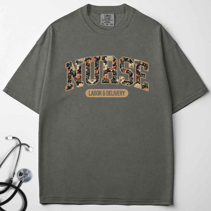 L&D Nurse Fall Floral College T-shirt