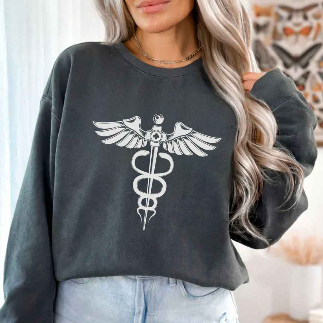 Medical 'Caduceus' Symbol Minimalist Sweatshirt