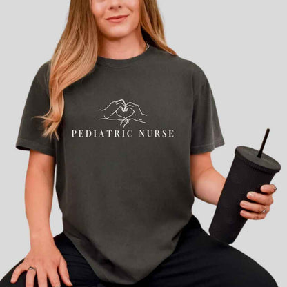 Pediatric Nurse 'Heart Hands' Minimalist T-shirt