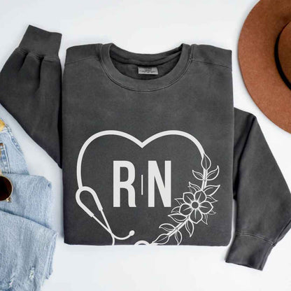 Registered Nurse Heart Stethoscope Sweatshirt