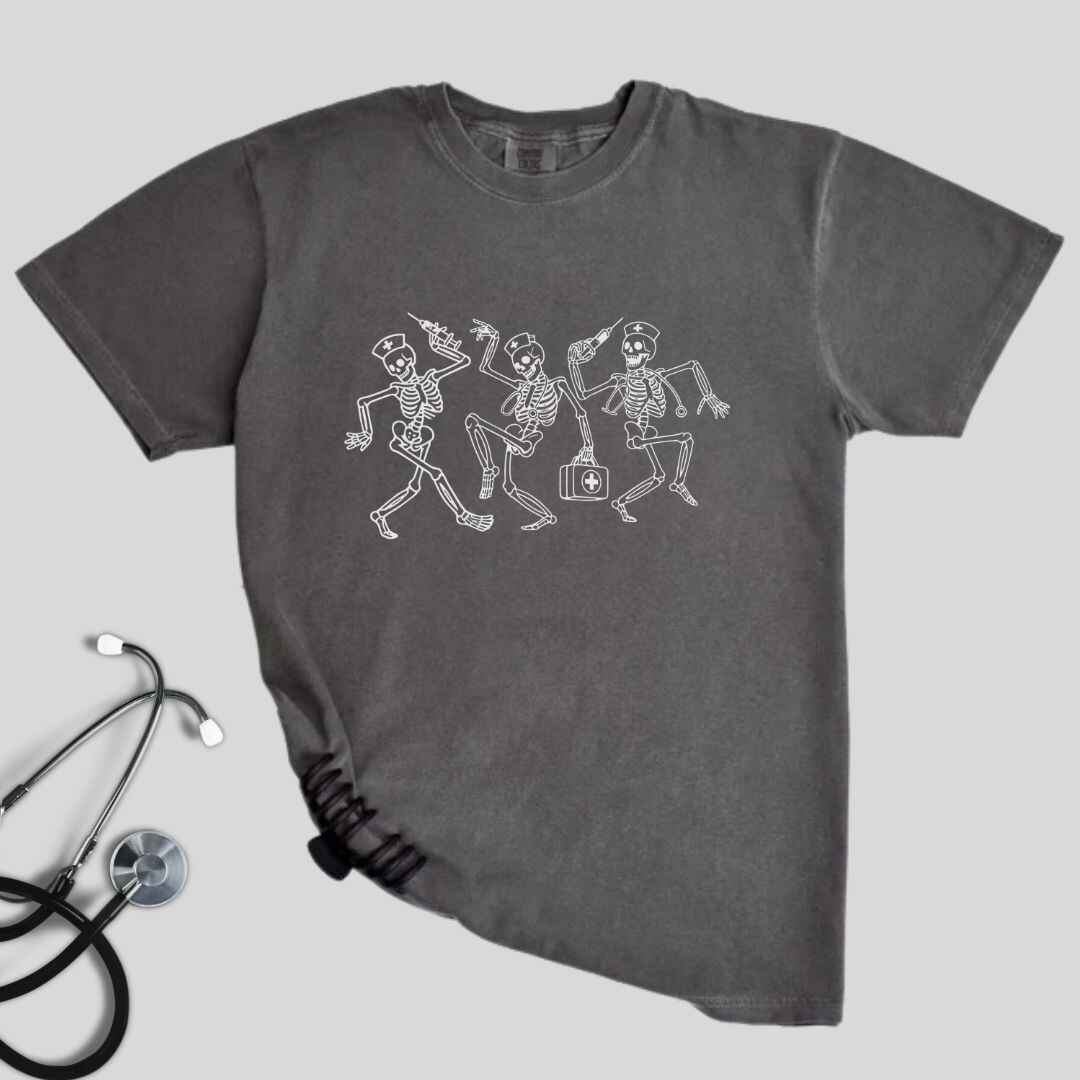 Dancing Skeletons Funny Nurse T-shirt