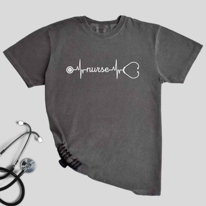 Minimalist Nurse EKG Stethoscope T-shirt