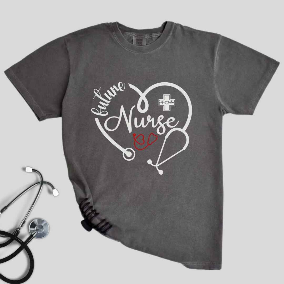 Future Nurse Heart Stethoscope T-shirt