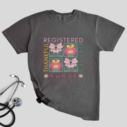 Thankful & Blessed Registered Nurse Fall T-shirt